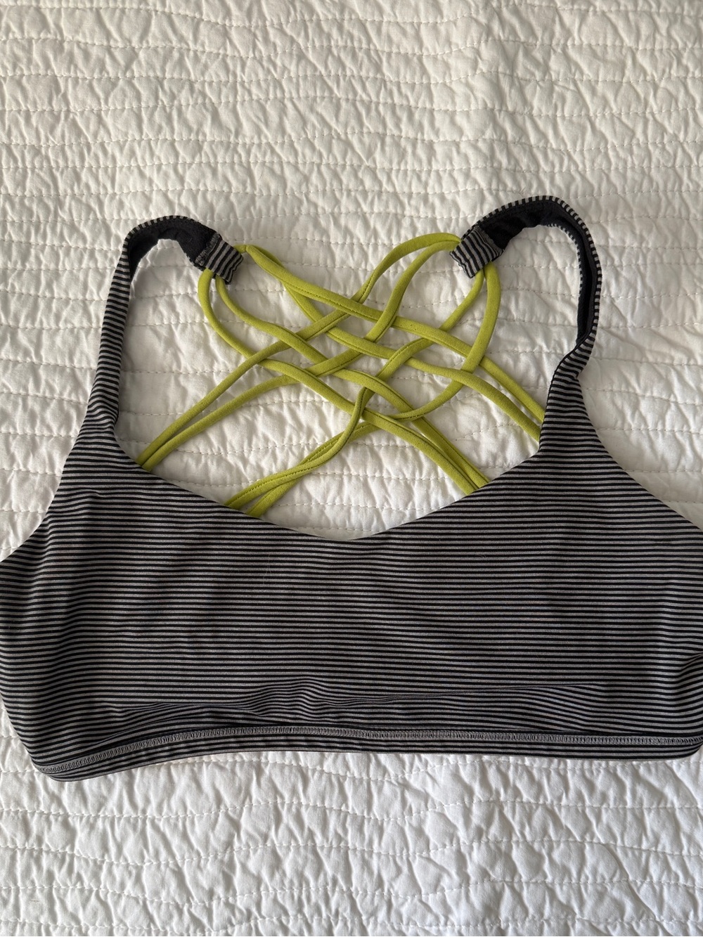 Striped with Green Lululemon Bra